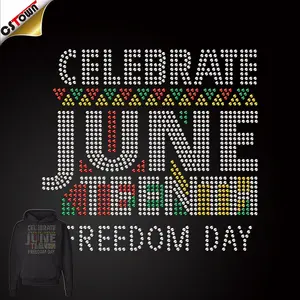 สินค้ายอดนิยม 2024 สินค้าใหม่ Juneteenth การถ่ายเทความร้อน Rhinestones คริสตัล Rhinestone การถ่ายเทความร้อน - Product Image 1