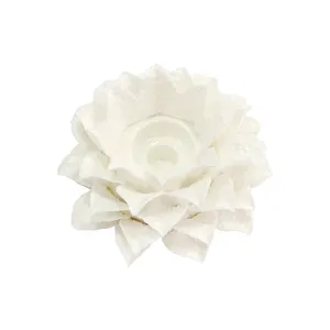 Kleine lila handgemachte Keramik Lotus Sonnenblume Blume geformt Tee licht Kerzenhalter