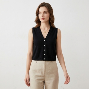 Cardigan sans manches en tricot plat de haute qualité pour femme <span class=keywords><strong>Heidi</strong></span> – Personnalisation OEM & ODM – Vêtements en tricot ajustés pour femme - Product Image 2