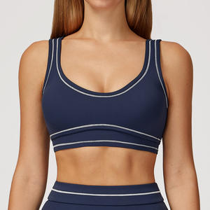 Ropa Deportiva de Alta Gama para Yoga, Sujetador Deportivo con Espalda en Forma de U, con Bloques de Color y Acabado Cepillado, para Correr y Hacer Ejercicio - Product Image 4