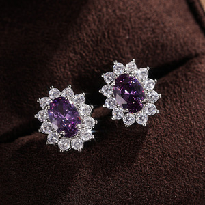 Orecchini a forma di fiore colorato per donna, gioielli creativi e scintillanti per le orecchie - Product Image 6
