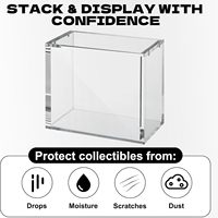 Boîte de présentation en acrylique transparente de qualité supérieure pour collection Super Prismatic avec aimant puissant, boîte UPC