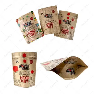 Individuell bedruckter Stand-Snackbeutel recycelte Doypack-Verpackung für Snack-Crisps Kunststoff Kartoffelchips Popcorn-Lebensmittel