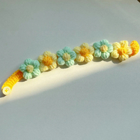Collar de Flores de Lana Tejido a Crochet Hecho a Mano, Bufanda Ajustable para Mascotas, Babero Tejido para Gatos y Perros Pequeños, Lindo Collar Navideño