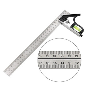 Jeu <span class=keywords><strong>d</strong></span>'outils de mesure <span class=keywords><strong>d</strong></span>'équerre <span class=keywords><strong>d</strong></span>'<span class=keywords><strong>angle</strong></span> précis en acier inoxydable réglable Niveau à bulle combiné 12 "300mm Règle carrée combinée - Product Image 1