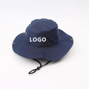 Customized Mesh Sun <b>Hat</b> <b>Large</b> Wide Brim Beach <b>Bucket</b> <b>Hats</b> Fishing <b>Hats</b> With String - Product Image 1