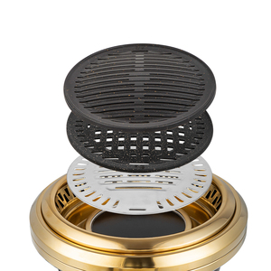 Griglia Elettrica Circolare Senza Fumo per BBQ Coreano da Interno con Carrello in Acciaio Inox 1600W per Uso Interno - Product Image 3