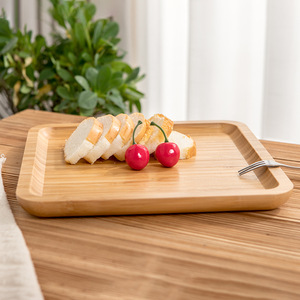 Plateau de service en bambou carré, motif bois naturel, pour restaurant, maison, hôtel - Product Image 1