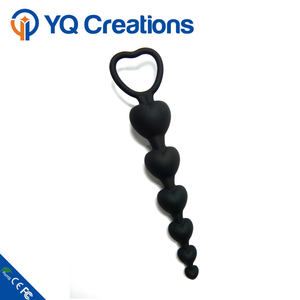 Bouchon anal en silicone souple imperméable en forme de cœur long, jouets sexuels lesbiens, perle pour hommes et femmes, bouchon long, perles pour massage de la prostate - Product Image 6