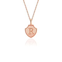 Collier avec pendentif en forme de bouclier personnalisé Jietao, gravure de lettre, plaqué or PVD, acier inoxydable, bijoux pour femmes, anti-ternissement
