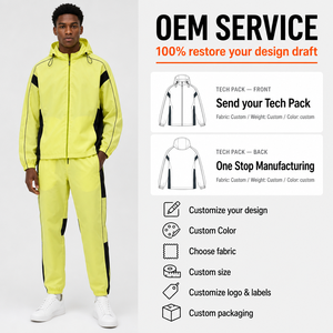XINHUI Mens Hooded Full-Zip Color-Block <b>Track</b> <b>Jacket</b> Reflective Training <b>Jacket</b> Custom OEM ODM Wholesale Bulk Factory - Product Image 1