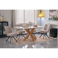 Table à manger au design moderne, plateau en pierre frittée, stable, pour la maison, l'appartement, la villa, meubles