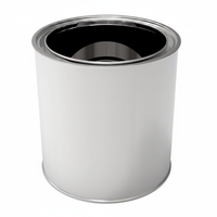 Kaleng Cat Kontensan Silinder 4 Liter Wadah Logam Model L112 Buatan Turki 165mm X H190mm