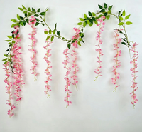 Guirlande artificielle de glycine et de fleurs de lotus, haute simulation, pour décoration murale, plafond, mariage, verdure artificielle