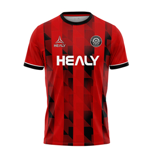 Kaos Sepak Bola Retro Oversize Klasik HEALY Custom untuk Pria, Jersey Sepak Bola Vintage dengan Kerah Polo V-Neck - Product Image 3
