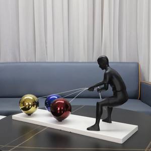 客厅卧室入口现代简约抽象球型雕塑树脂摆件 - Product Image 3