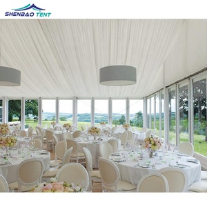 Tende per Matrimoni in PVC Bianco per 100 Persone <span class=keywords><strong>con</strong></span> Rivestimenti Plissettati - Product Image 4