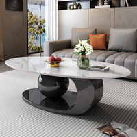 Ensemble de Tables Basses Modernes de Luxe de Haute Qualité, Style Nordique, Noir et Doré, pour Salon