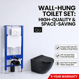 Toilette suspendue au mur en céramique blanche avec télécommande et chauffage du siège Siège de toilette suspendu en céramique pour salle de bain - Product Image 6