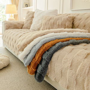 Cuscino in pelliccia di coniglio morbido e delicato sulla pelle con uno stile massaggiante spesso imbottito <span class=keywords><strong>per</strong></span> un <span class=keywords><strong>divano</strong></span> sezionale caldo e invitante - Product Image 5
