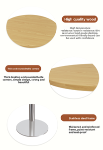 Table et chaises de salle à manger rondes en <span class=keywords><strong>bois</strong></span> modernes avec pieds en métal, 4 places, meubles de maison durables pour restaurant/café - Product Image 5