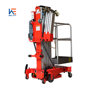 120kg 150kg 6-12m Vertical Mobile Hydraulique Double Mât Ascenseur Plate-Forme Électrique En Alliage D'aluminium Homme Ascenseur Échelle pour Usage Domestique