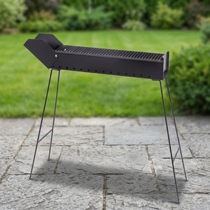 Barbecue Arrosticini BestBQ avec hauteur réglable 74x26x79 cm, en acier, au charbon de bois, portable, noir/anthracite, pour le camping - Product Image 2