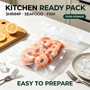 Food Grade PE <b>Vacuum</b> <b>Bag</b> 3 Side Seal Pouch Transparent Packaging for Shrimp Seafood Frozen Food - Product Image 6