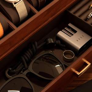 多機能クルミ時計ディスプレイ高級包装箱時計ケースカスタム木製引き出し時計収納ボックス - Product Image 5