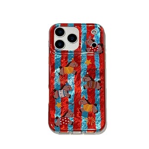 เคสโทรศัพท์ลายม้าสีแดงน้ำเงินแบบเต็มจอสำหรับปีใหม่  แบบสองชั้นกันกระแทก สำหรับ iPhone 14 15 16 17 Pro Max สำหรับผู้หญิงและเด็กผู้หญิง - Product Image 5