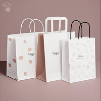 Sacs en papier kraft biodégradables personnalisés en gros avec poignée, sacs d'emballage écologiques recyclables pour le shopping