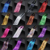 Kit de paillettes pour cheveux en acier inoxydable brillant de 48 pouces, arc-en-ciel, pour femmes, paillettes colorées, accessoires de manucure