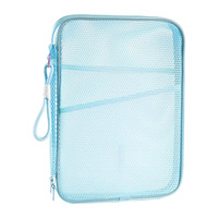 Carpeta de archivos de malla en forma de L, tamaño A4, bolsa para suministros escolares, bolsa de almacenamiento portátil, estuche con cremallera, organizador de documentos para conjunto de papelería