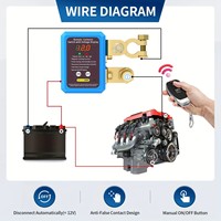 Interrupteur intelligent de protection de batterie 12V/24V avec télécommande, coupure d'alimentation automobile avec fonction anti-fuite pour la protection contre la perte de courant