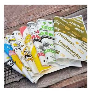 กระดาษไขเกรดอาหารสำหรับห่อเบอร์เกอร์ สีขาวล้วน พิมพ์โลโก้ตามสั่ง กระดาษไขกันน้ำมันสำหรับแซนวิช แบบกำหนดเองได้ - Product Image 2