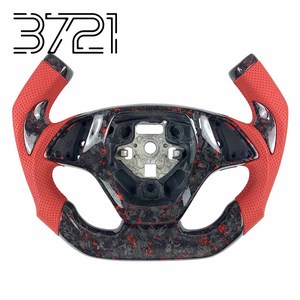 Volant de course en fibre de carbone forgée rouge pour Chevrolet Corvette C7 Camaro Z06 Grand Sport ZR1 2014-2019 - Product Image 1