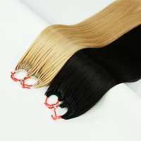 Extensions de cheveux chinois 100% vierges Remy, double trame, texture plumeuse, couleur naturelle, longueur 14 à 24 pouces