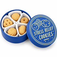 Nouveau Jouet Fidget Toupie Jaune en Forme de Bouton de Biscuit avec Fausse Boîte à Biscuits, Petit Cadeau, Ornement de Bureau
