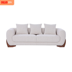 न्यूनतम शैली आधुनिक सरल लक्जरी सोफे कुशन बैक लिविंग रूम के लिए सफेद सोफा - Product Image 2