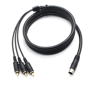 Customized <b>MINI</b> DIN 5PIN Male to RCA*3 26AWG Male Audio Cable Gold Plated RCA Video Cable 1m/1.5m - Product Image 6