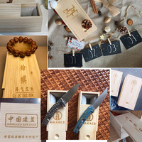Boîte cadeau en bois de pin avec logo personnalisé, couvercle coulissant rectangulaire, emballage vide, boîte de rangement pour thé, articles Jian, huiles essentielles, avec mousse