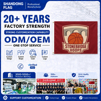 Bannière publicitaire rectangulaire personnalisée pour club de basketball, 3x5 pieds, en polyester non tissé, impression numérique, résistante aux UV