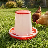 Nouvel distributeur automatique de nourriture pour poulets, style baril, durable, pour usage humide/sec, poignée robuste, facile à utiliser, garantie 1 an, plastique PP