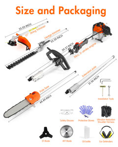 Enviado desde EE. UU. Desbrozadora multifuncional <span class=keywords><strong>Neotec</strong></span> 5 en <span class=keywords><strong>1</strong></span>, cortadora de gasolina de 52 cc, sierra para podar, recortadora de césped, cortacésped - Product Image 2