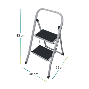 บันไดเหล็กพับได้ 2 ตอน พร้อมฐานกันลื่น รับน้ำหนักได้ 150 กก. - Product Image 2