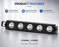 Tira de luz LED COB RGB de 5x30W 150W con lente de panal de abeja, píxel DMX512, CRI Ra90, AC100-240V, para bar, escenario, iluminación de pared, efecto de teñido y flash para discoteca