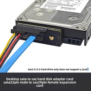 Tarjeta adaptadora SATA3.0 a SAS 29PIN Nueva expansión SSD interna de estado sólido para servidor con interfaz SATA22PIN a SAS - Product Image 3