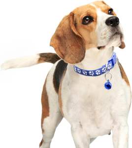 Collar reflectante de moda de 1.0 cm con estampado de huellas de gato y cascabel, con cierre de seguridad. - Product Image 4