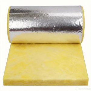 Rollo de Manta de Lana de Vidrio con Aislamiento de Lámina de Aluminio para Tuberías, Conductos de Aire, Equipos Industriales, Conservación del Calor - Product Image 1