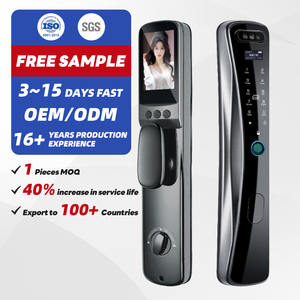 Tuya ล็อคประตูสแตนเลสสตีลประตูไม้ WiFi อิเล็กทรอนิกส์สีดำ - Product Image 1